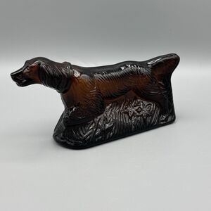 Vintage EMPTY Avon Cologne Glass Bottle Hunting Irish Setter Dog At Point 7" L